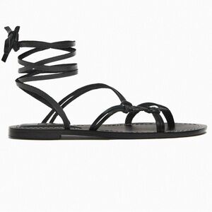 Leather black Strappy Zara sandal size 8